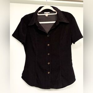 Classic Black Button-Up Women's Top